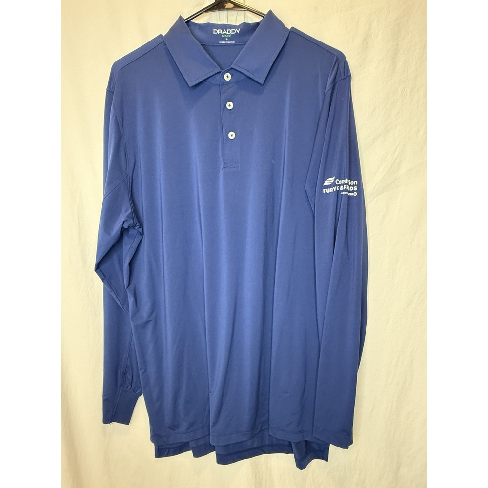 Draddy Sport Blue Large Longsleeve Golf‎ Polo Constellation Furyk & Friends